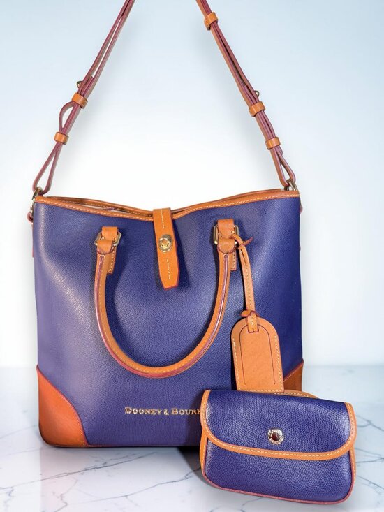 Dooney & Bourke Handbags - Dooney & Bourke Shelby Shopper Leather Tote Bag with Matching Wristlet Set